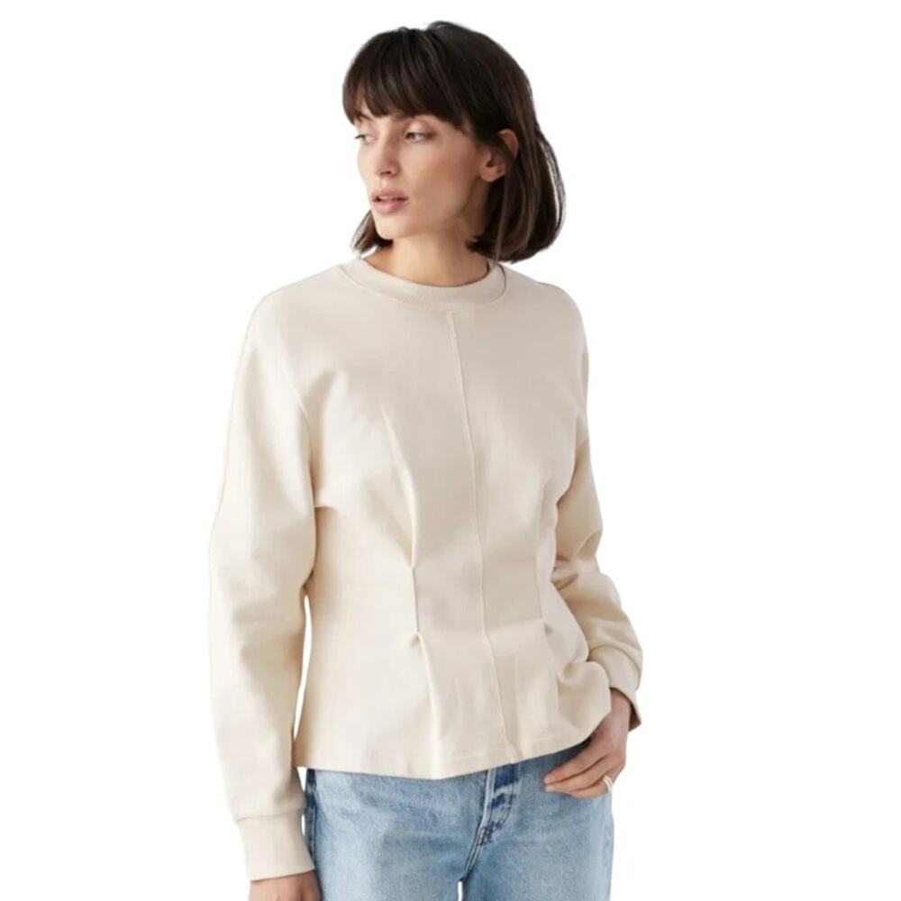 & OTHER STORIES | Cream Fitted Darted Crewneck Sweatshirt | Extra Small